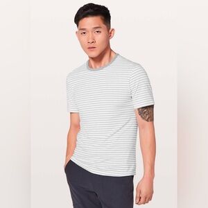 Lululemon 5 Year Basic Tee *Updated Fit Raven Stripe White Light Cast